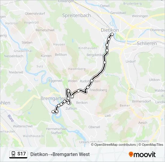 S17 Train Line Map