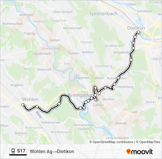 S17 Train Line Map