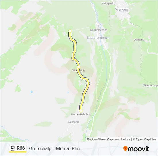 Plan de la ligne R66 de train