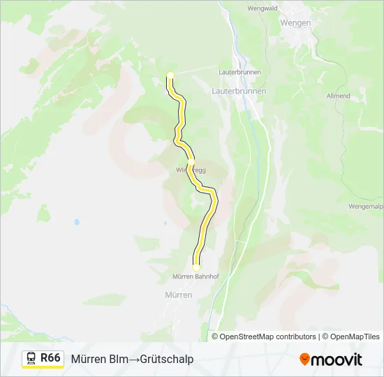 Plan de la ligne R66 de train
