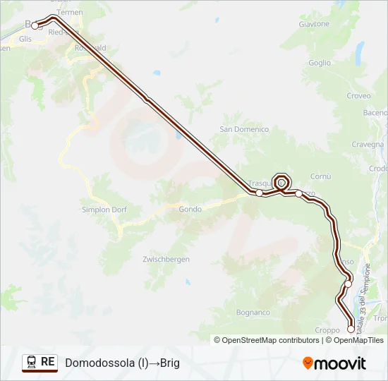RE Train Line Map