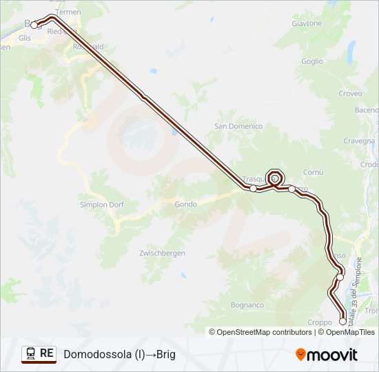 RE Train Line Map