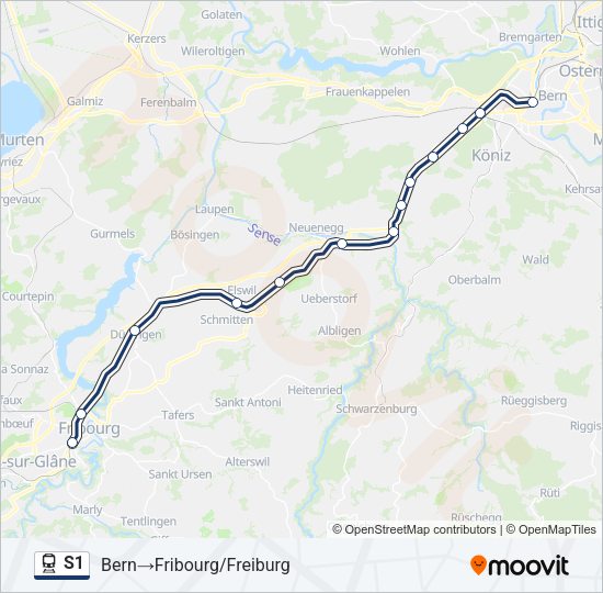S1 Train Line Map