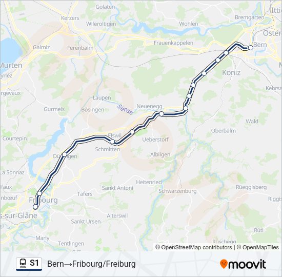 S1 Train Line Map