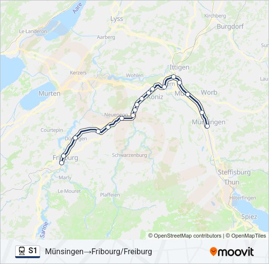 S1 Train Line Map