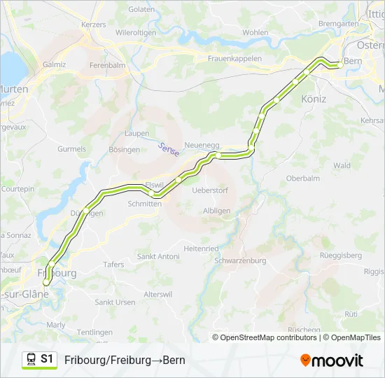 S1 Train Line Map