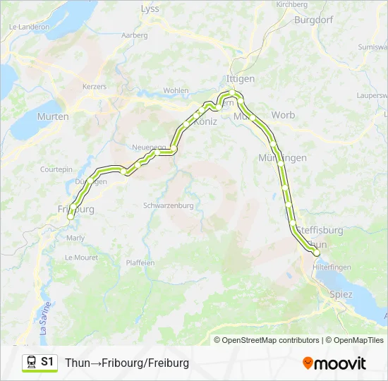 S1 Train Line Map