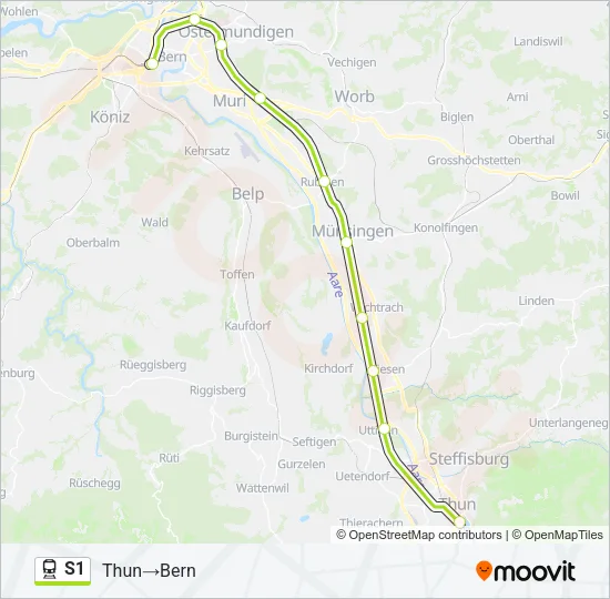 S1 Train Line Map