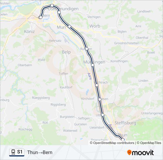 S1 Train Line Map