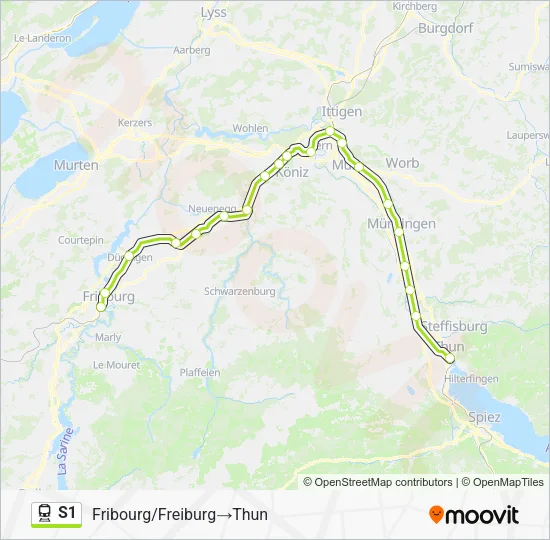 S1 Train Line Map
