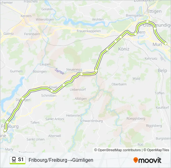 S1 Train Line Map