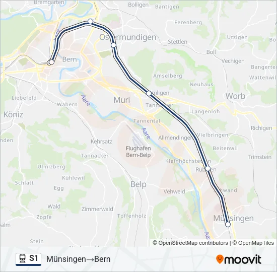 S1 Train Line Map