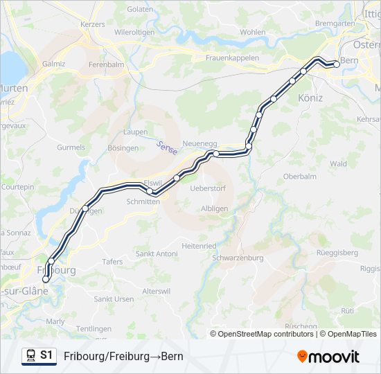 S1 Train Line Map