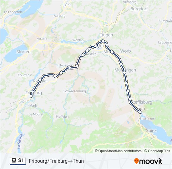 S1 Train Line Map
