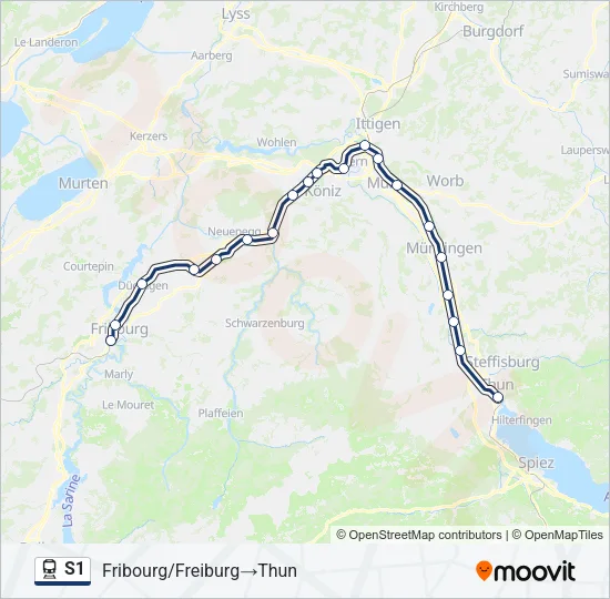 S1 Train Line Map