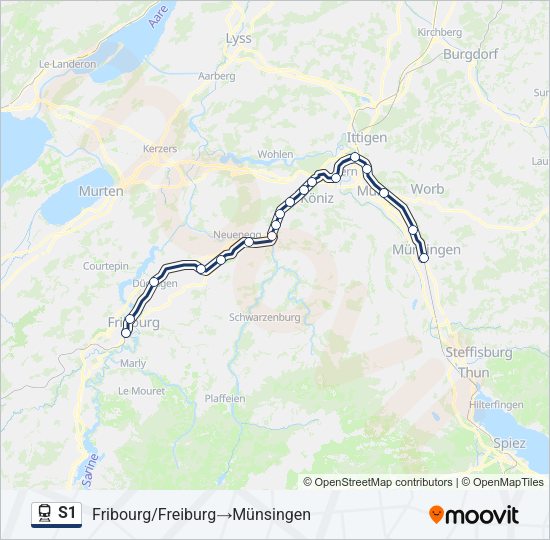 S1 Train Line Map
