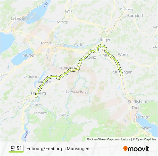 S1 Train Line Map