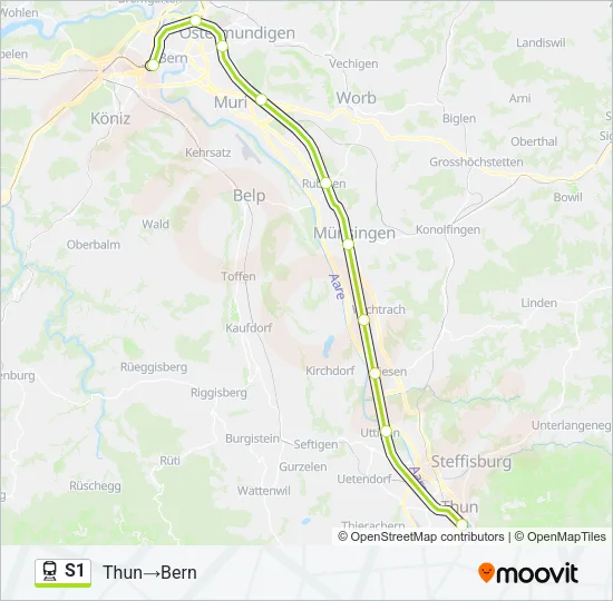 S1 Train Line Map