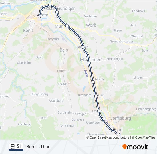 S1 Train Line Map