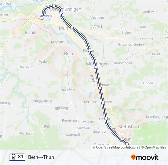 S1 Train Line Map