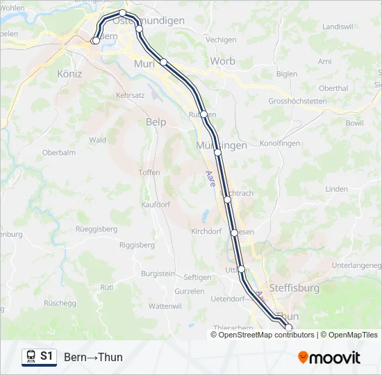 S1 Train Line Map