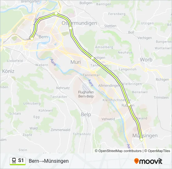 S1 Train Line Map
