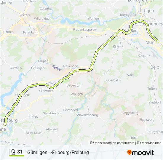 S1 Train Line Map