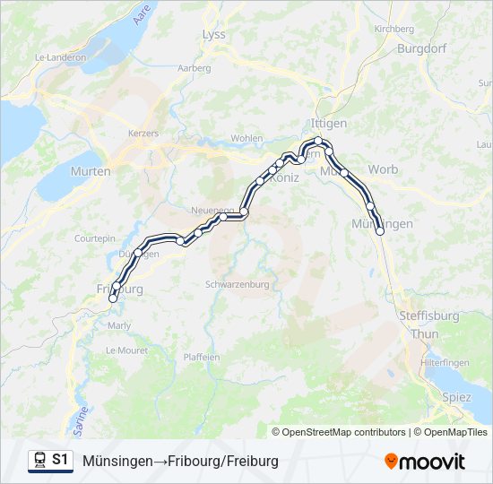 S1 Train Line Map