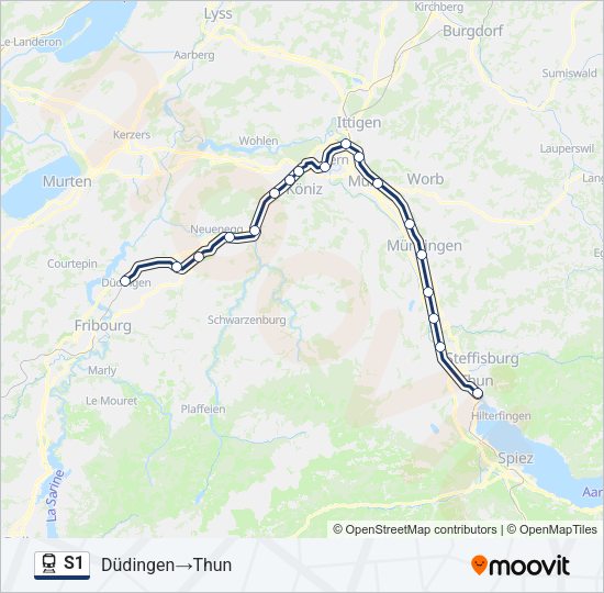 S1 Train Line Map