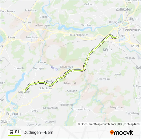 S1 Train Line Map