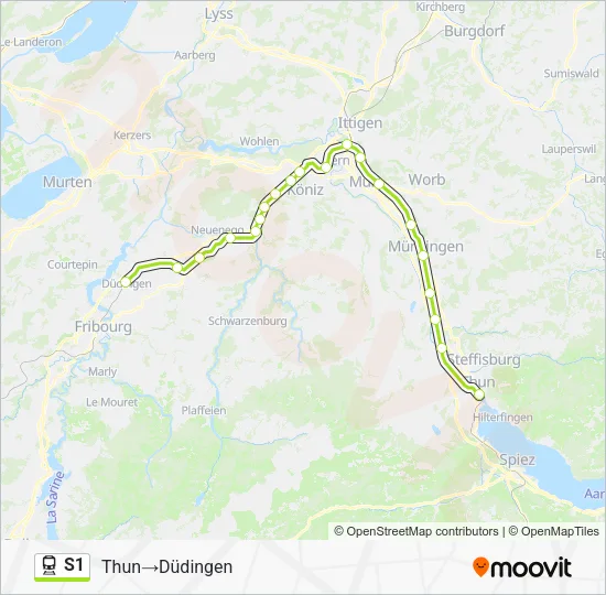 S1 Train Line Map