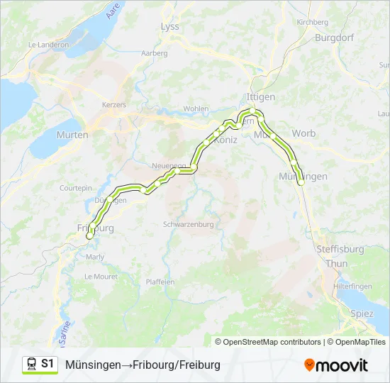 S1 Train Line Map
