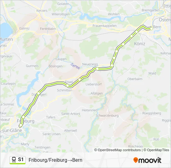 S1 Train Line Map