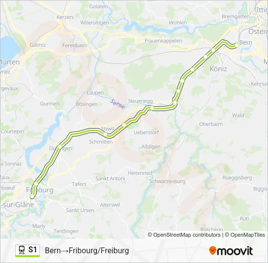 S1 Train Line Map