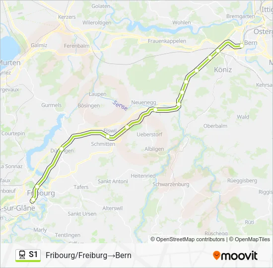 S1 Train Line Map