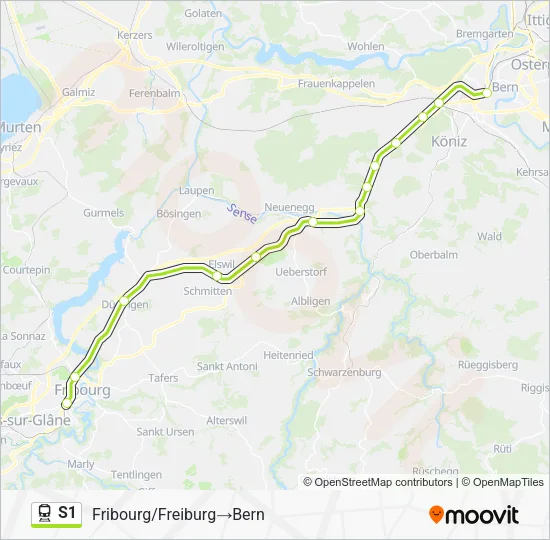 S1 Train Line Map