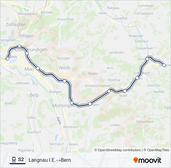 S2 Train Line Map