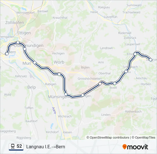 S2 Train Line Map