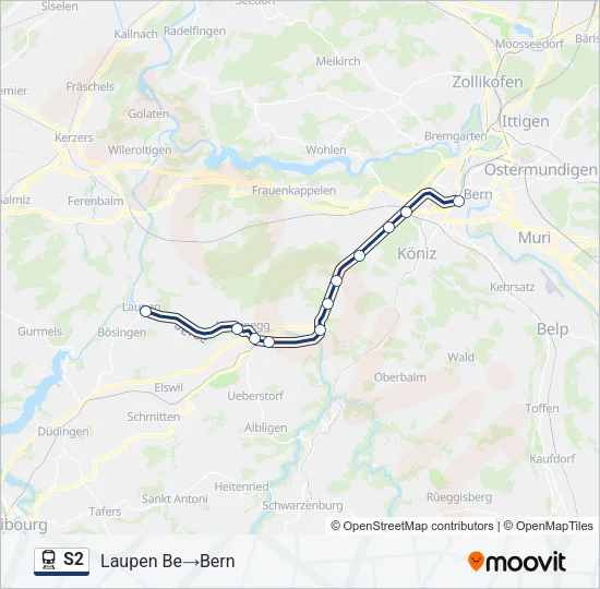 S2 Train Line Map