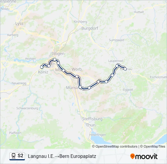 S2 Train Line Map