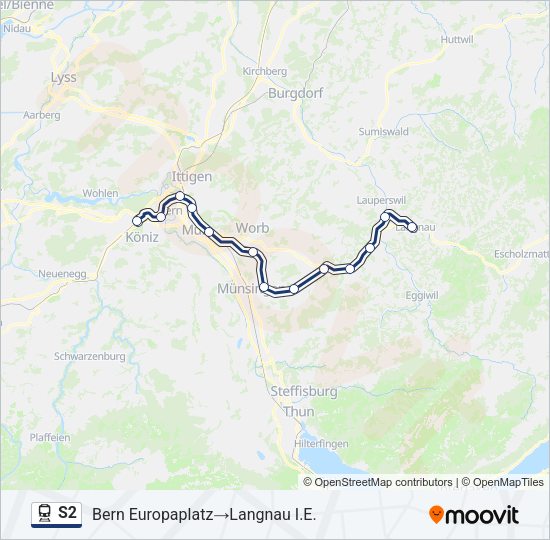S2 Train Line Map