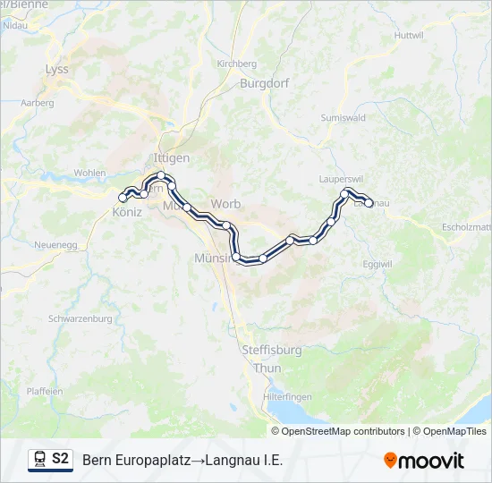 S2 Train Line Map