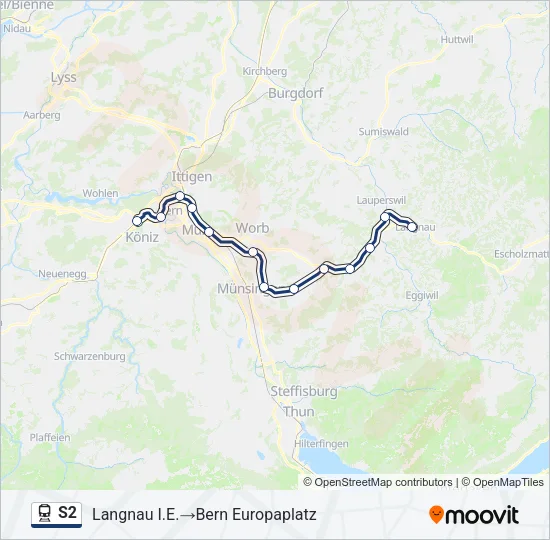 S2 Train Line Map