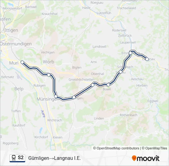 S2 Train Line Map