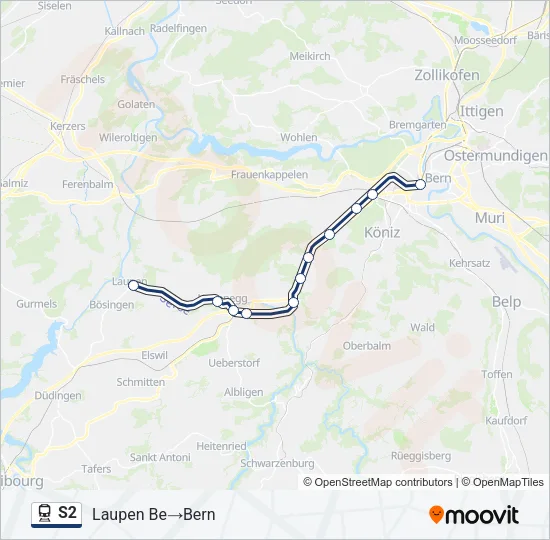 S2 Train Line Map