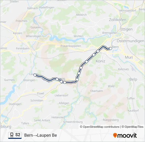 S2 Train Line Map
