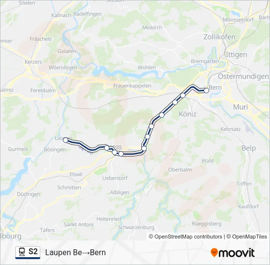 S2 Train Line Map