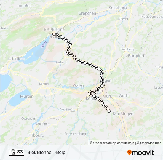 S3 Train Line Map
