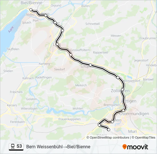 Bahnlinie S3 Karte