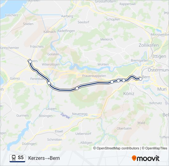 S5 Train Line Map
